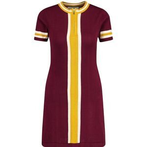 Madcap Aster 60s Mod Zip Neck Knit Dress